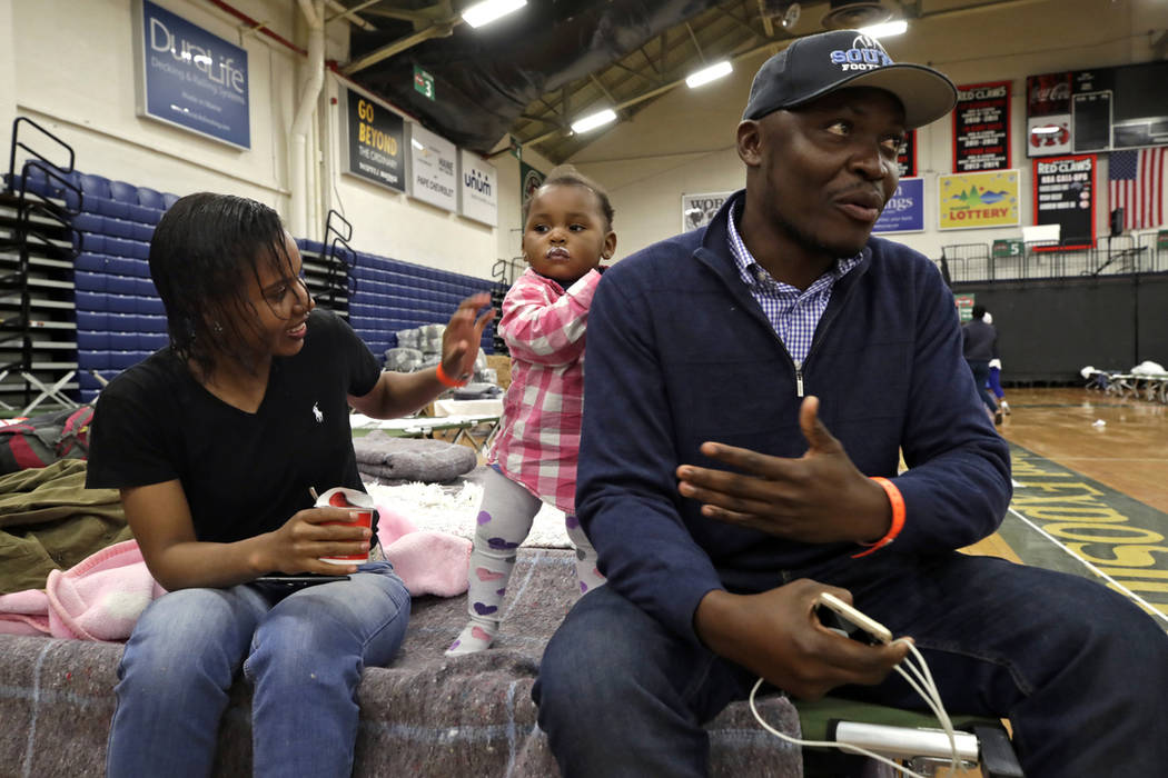 Prince Pombo speaks about his family's journey as migrants from Africa, at the Portland Exposit ...