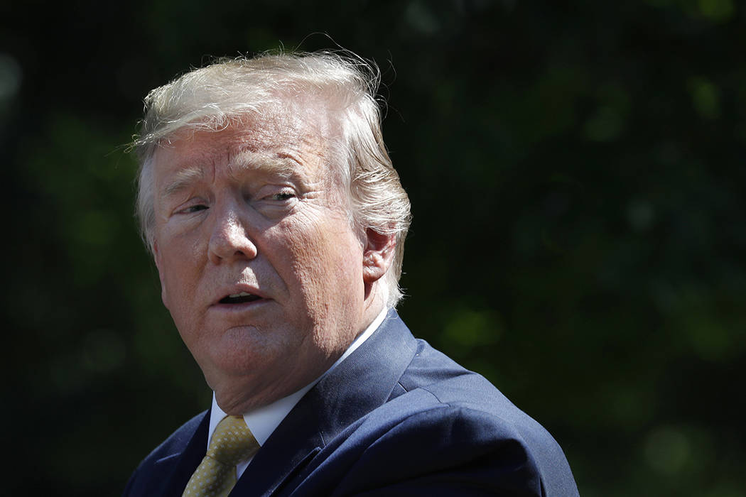 President Donald Trump speaks in the Rose Garden of the White House, Friday June 14, 2019, in W ...