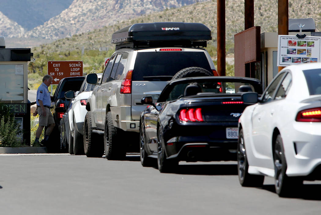 The entrance of Red Rock Canyon National Conservation Area in Las Vegas, Sunday, May 12, 2019. ...