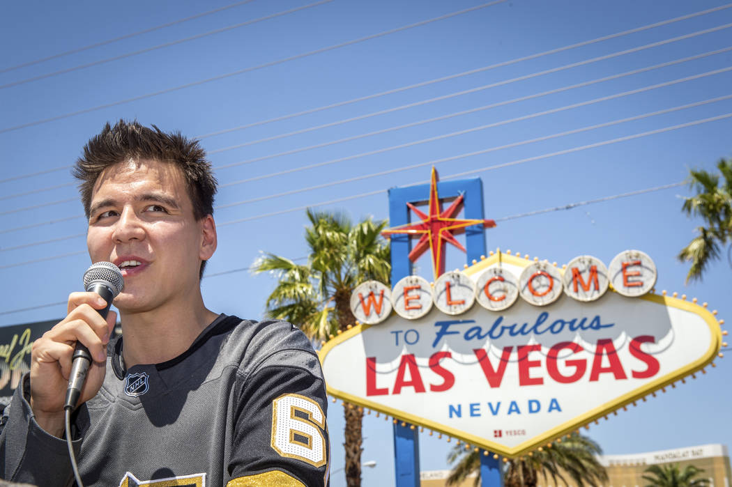 "Jeopardy!" sensation James Holzhauer speaks after being presented with a key to the Las Vegas ...