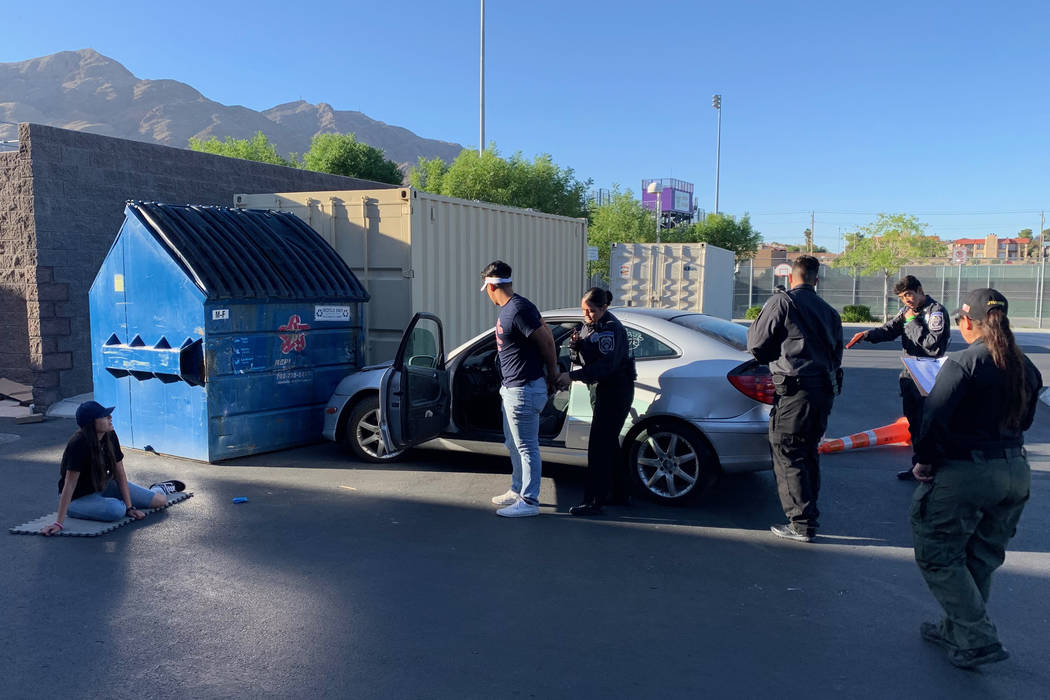 The North Las Vegas Police Department's Explorers are seen during an officer-needs-assistance s ...