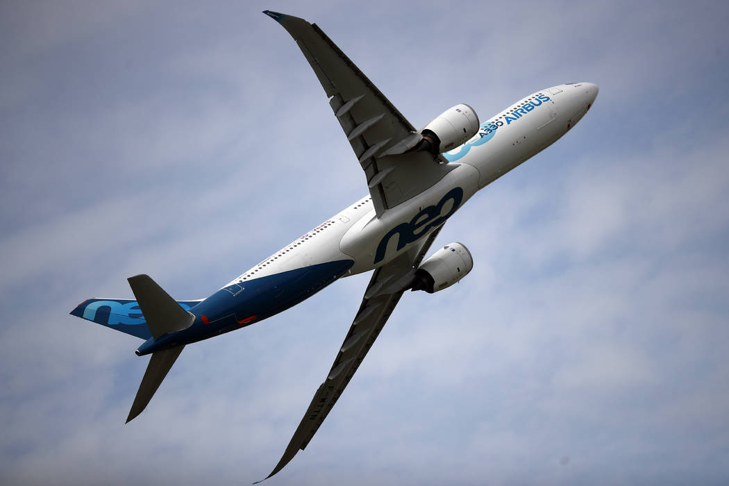 An Airbus A330 performs a demonstration flight at Paris Air Show, in Le Bourget, north east of ...