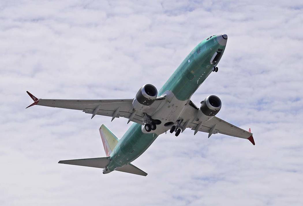 In a May 8, 2019, file photo, a Boeing 737 MAX 8 jetliner being built for Turkish Airlines take ...