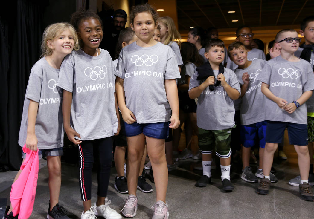 Braelynn Schoen, 8, from left, Jazleen Lowe, 9, and Lilli Bridwell, 8, of Southern Highlands Bo ...