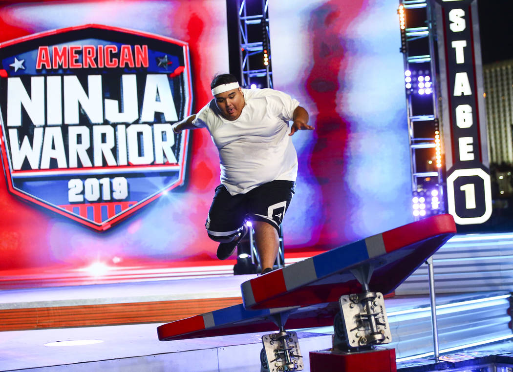 Adrian Hernandez of Hot 97.5 attempts the first obstacle from stage one during demonstrations b ...