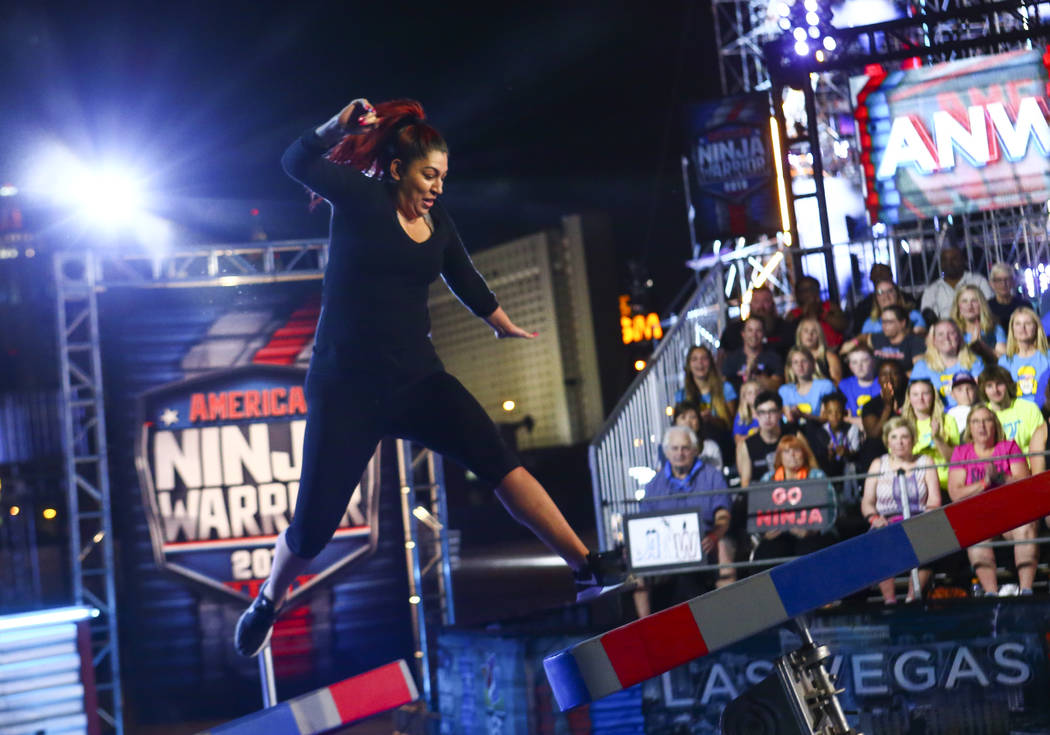 Nancy Danae of Hot 97.5 attempts the first obstacle from stage one during demonstrations before ...