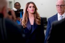 Former White House communications director Hope Hicks arrives for closed-door interview with th ...