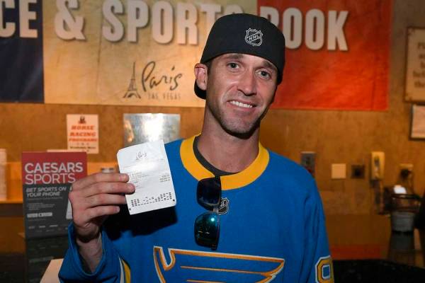 St. Louis Blues fan Brandon Chapel collected $50,200 for a winning bet on the Stanley Cup at Pa ...