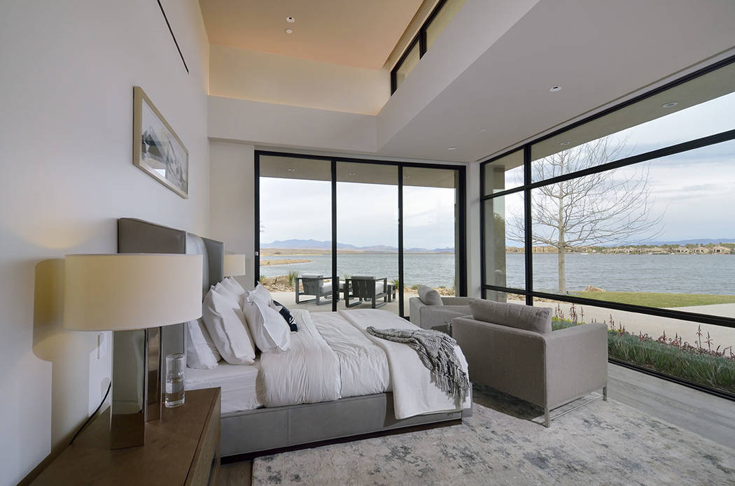 The master bedroom has a view of Lake Las Vegas. (Bill Hughes Real Estate Millions)