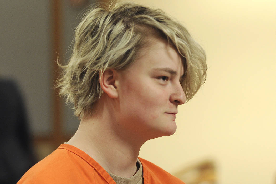 Denali Brehmer, 18, appears in a Superior courtroom for her arraignment in the Nesbett Courthou ...