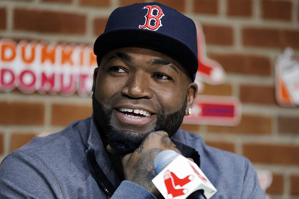 In this Sept. 30, 2016, file photo, Boston Red Sox's David Ortiz speaks during a news conferenc ...