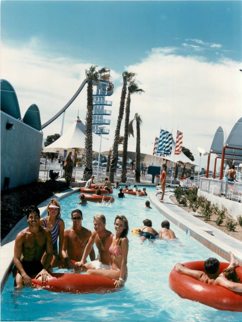 Guests float down the lazy river at Wet 'n Wild on Las Vegas Boulevard in 1988. (Las Vegas Revi ...