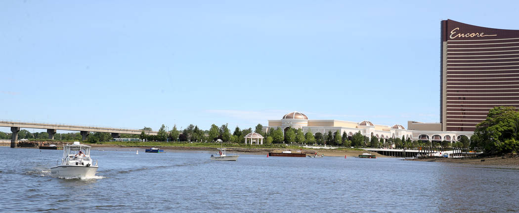 Encore Boston Harbor on the Mystic River in Everett, Mass., Saturday, June 22, 2019. The $2.6 b ...