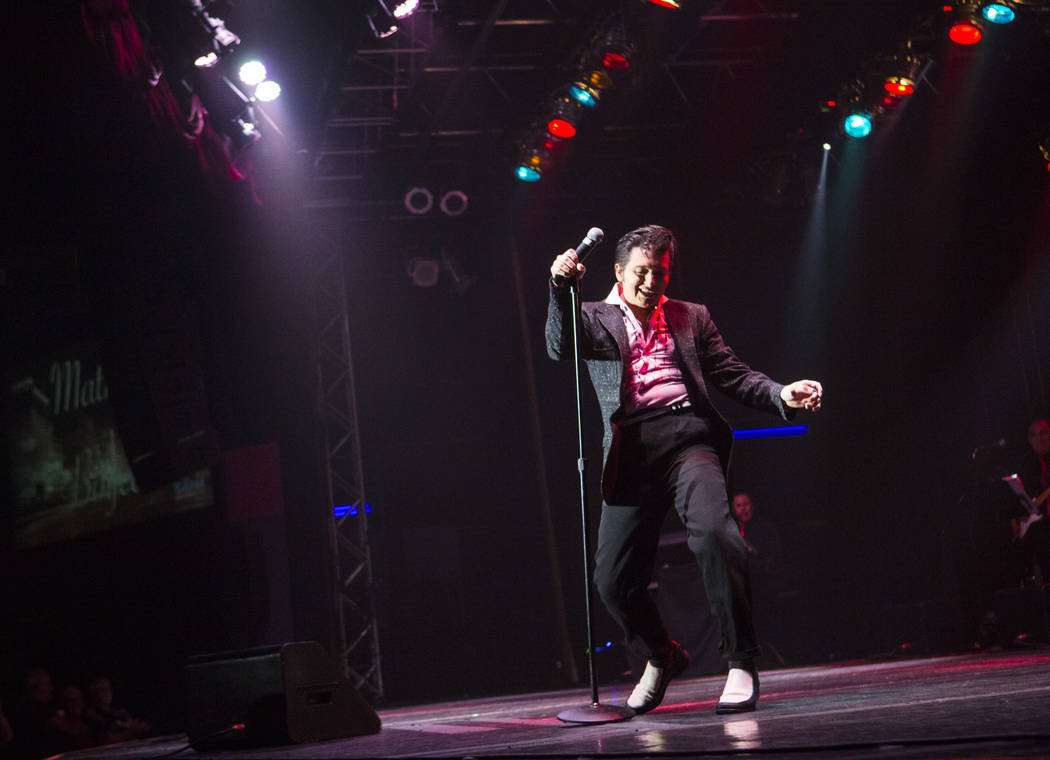 Matthew Boyce, of Saratoga Springs, N.Y., performs in the '50s era competition during the 10th ...