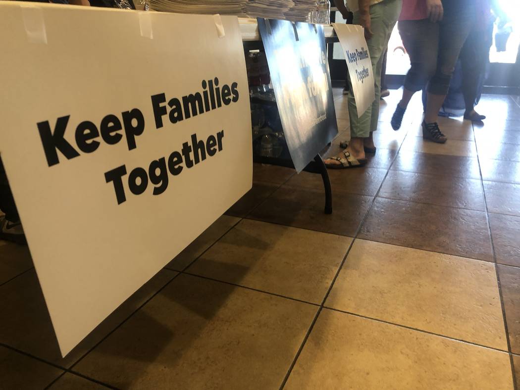 A sign displayed at the "Know Your Rights" forum held in North Las Vegas by the Nevada Immigran ...