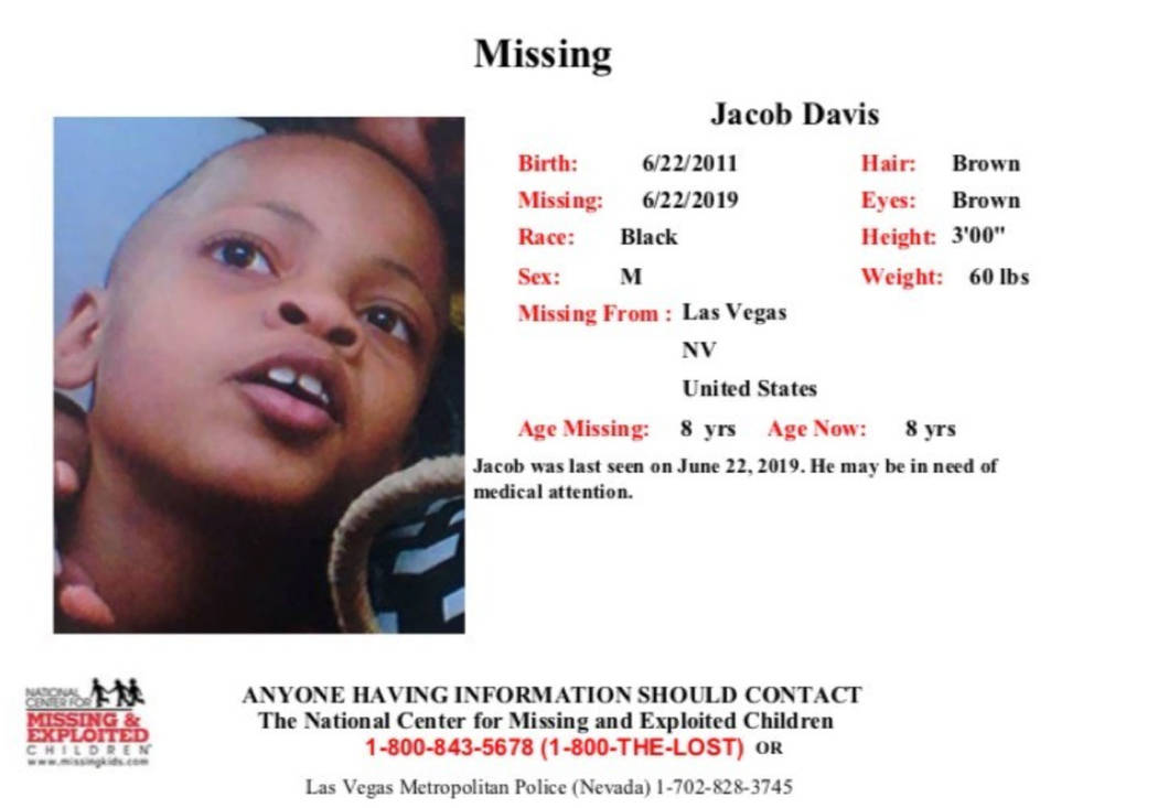 missing person flyer (Las Vegas Metropolitan Police Department)