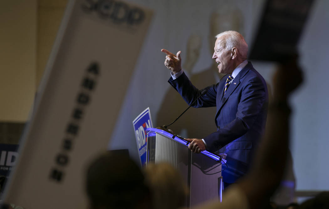 Former Vice President Joe Biden speaks during the South Carolina Democratic Convention in Colum ...