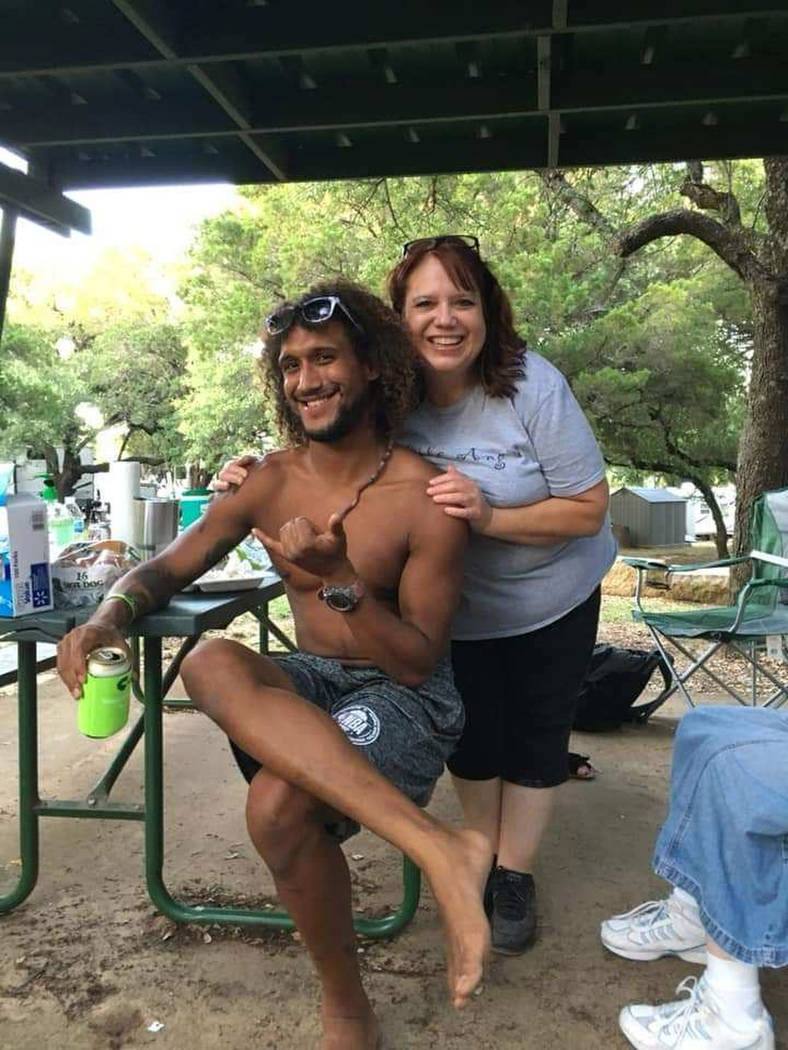 Casey Williamson, left, and his mother Carla Ajaga in Possum Kingdom Lake, Texas in June. Willi ...