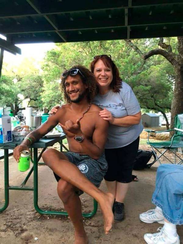 Casey Williamson, left, and his mother Carla Ajaga in Possum Kingdom Lake, Texas in June. Willi ...