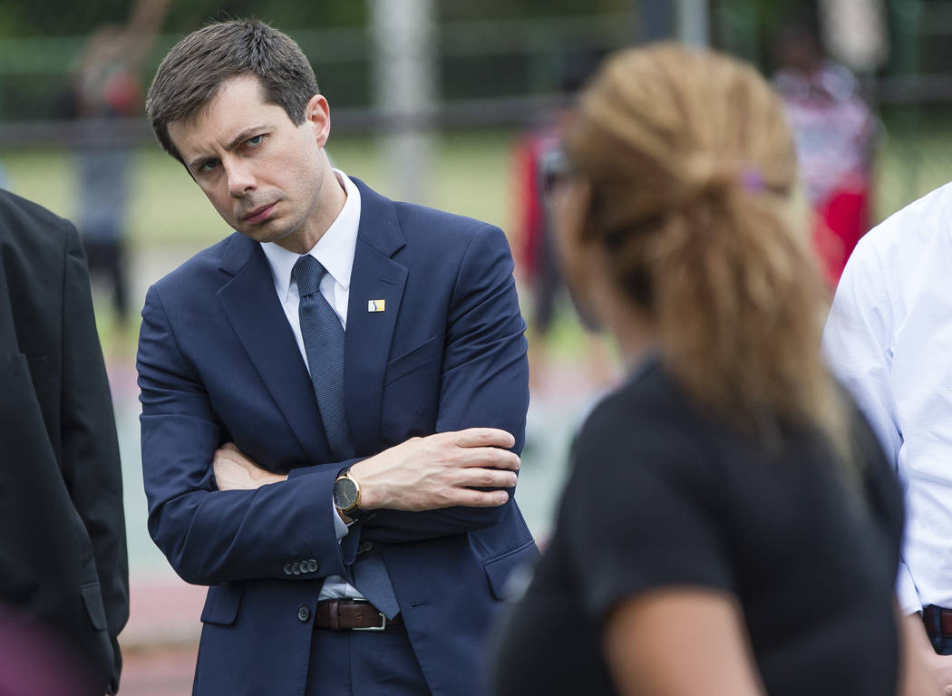 In this Wednesday, June 19, 2019 photo, South Bend Mayor and Democratic presidential candidate ...