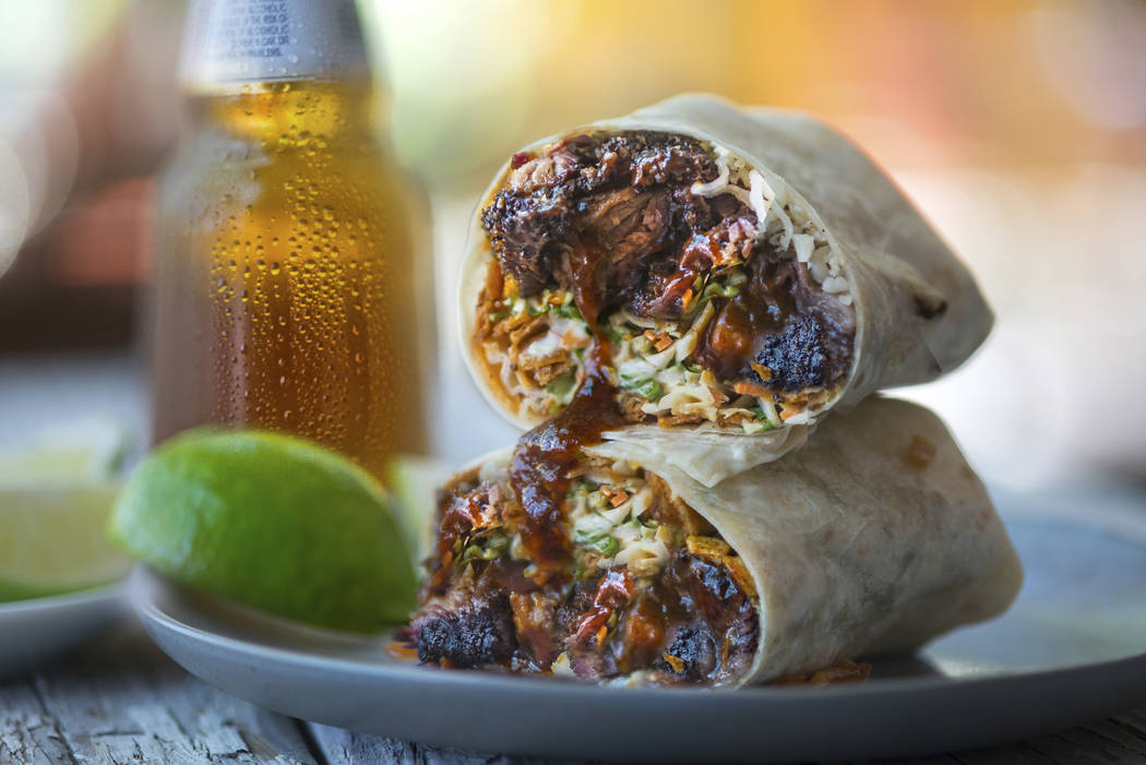 Burnt ends burrito at BBQ Mexicana. (Peter Harasty)