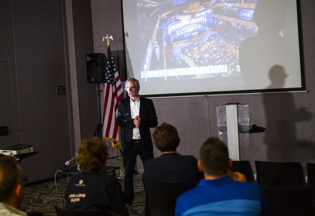 Steven Tomlinson, president of the Stonewall Democratic Club of Southern Nevada, talks before t ...