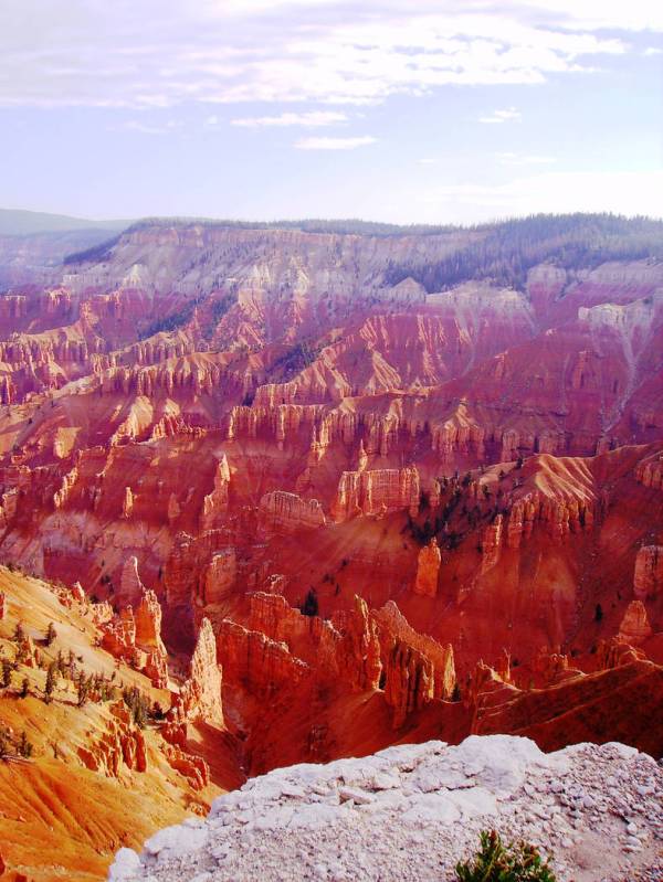 Cedar Breaks National Monument, Utah, is located on the west-facing slope of the 10,000-foot-hi ...