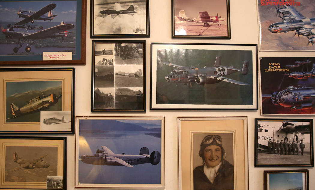 A portrait of U. S. Army Air Corps and the U.S. Air Force pilot James Parker and photographs of ...