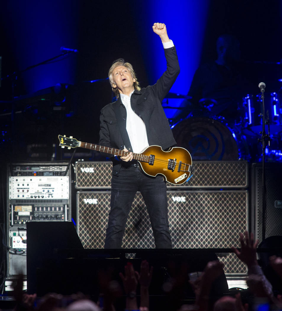 Paul McCartney performs at T-Mobile Arena in Las Vegas on Friday, June 28, 2019. McCartney is s ...