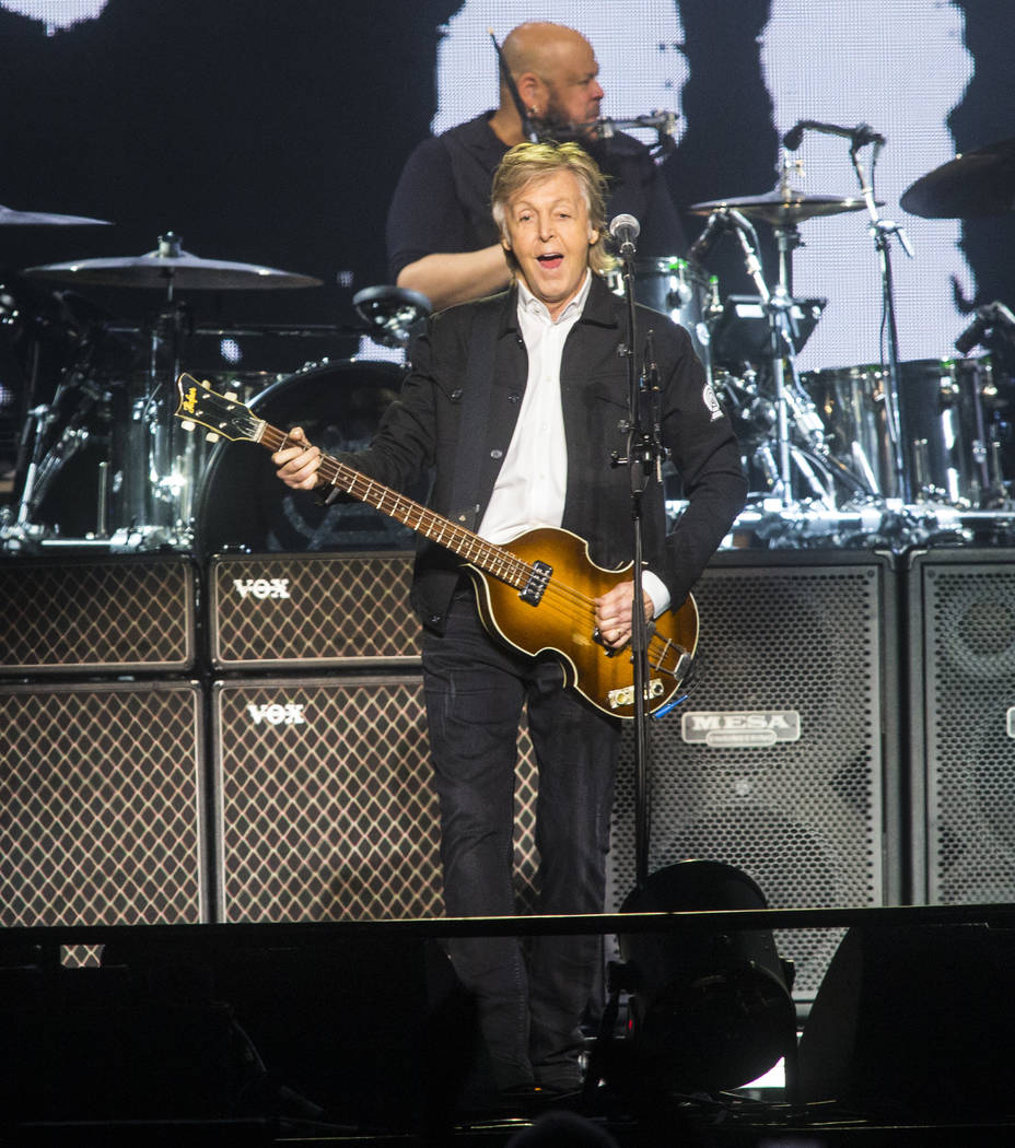 Paul McCartney performs at T-Mobile Arena in Las Vegas on Friday, June 28, 2019. McCartney is s ...