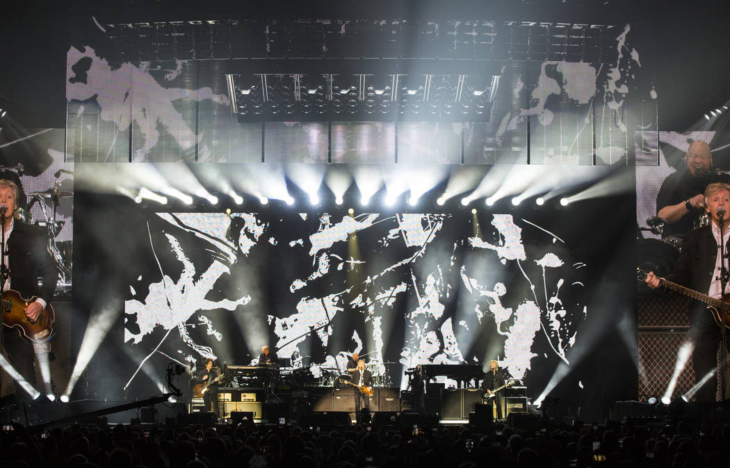 Paul McCartney performs at T-Mobile Arena in Las Vegas on Friday, June 28, 2019. McCartney is s ...