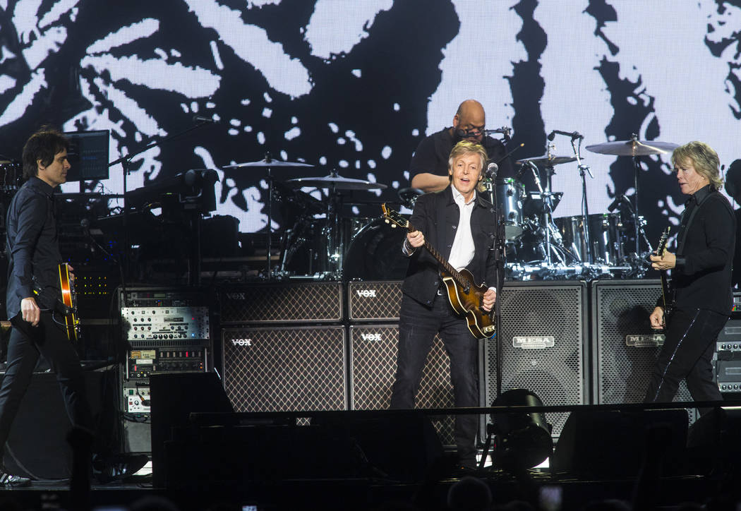 Paul McCartney performs at T-Mobile Arena in Las Vegas on Friday, June 28, 2019. McCartney is s ...