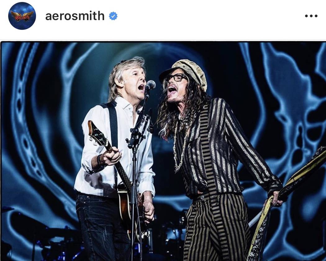 Paul McCartney and Steven Tyler are shown performing "Helter Skelter" at McCartney's "Freshen U ...