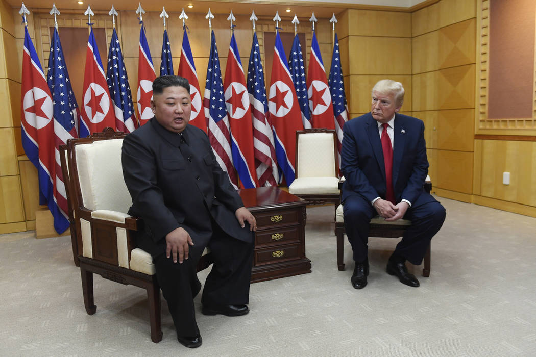 President Donald Trump meets with North Korean leader Kim Jong Un at the border village of Panm ...