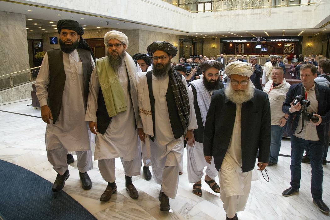 FILE In this file photo taken on Tuesday, May 28, 2019, Mullah Abdul Ghani Baradar, the Taliban ...