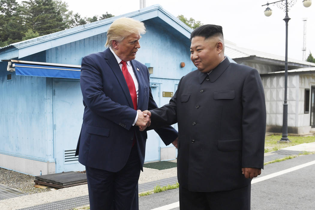 President Donald Trump meets with North Korean leader Kim Jong Un at the border village of Panm ...