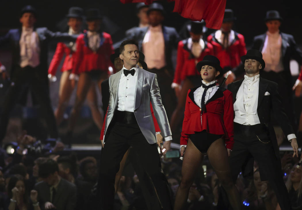 Hugh Jackman performs onstage at the Brit Awards in London, Wednesday, Feb. 20, 2019. (Photo by ...