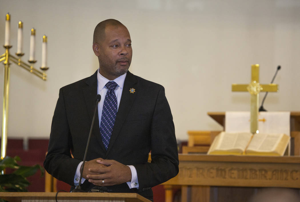 Nevada Attorney General Aaron Ford speaks during the implementing of Assembly Bill 431 at ...