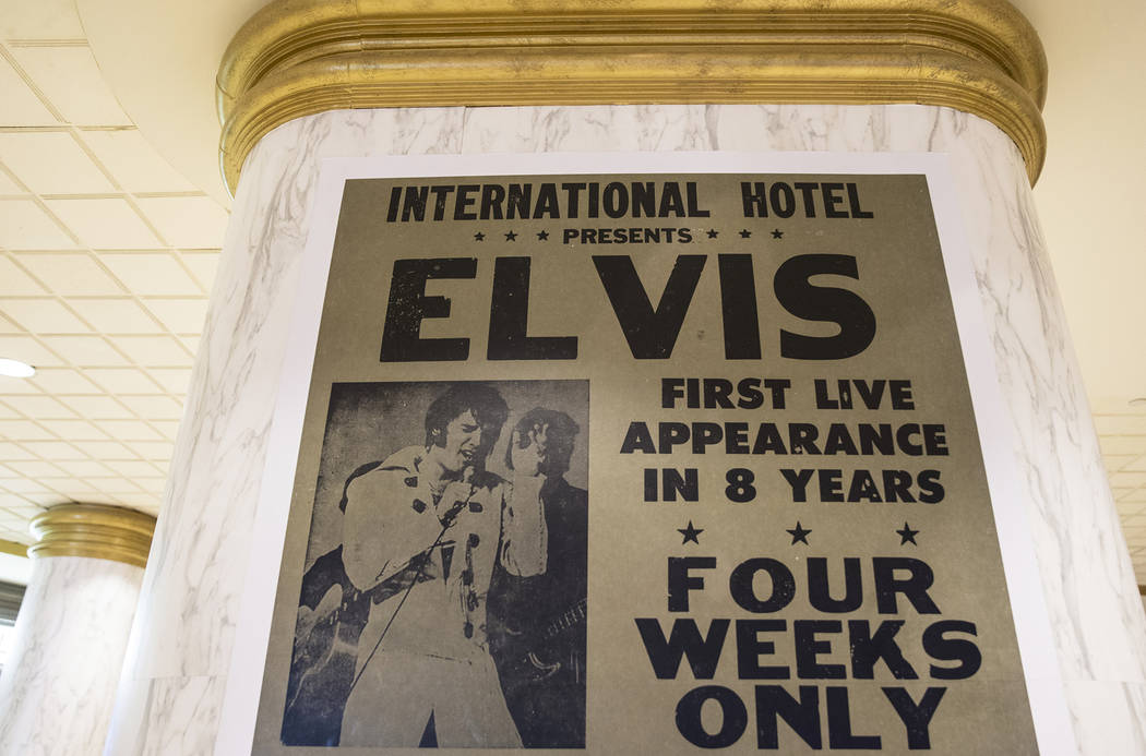 A commemorative plaque celebrating Elvis Presley's shows at the International Hotel, now Westga ...