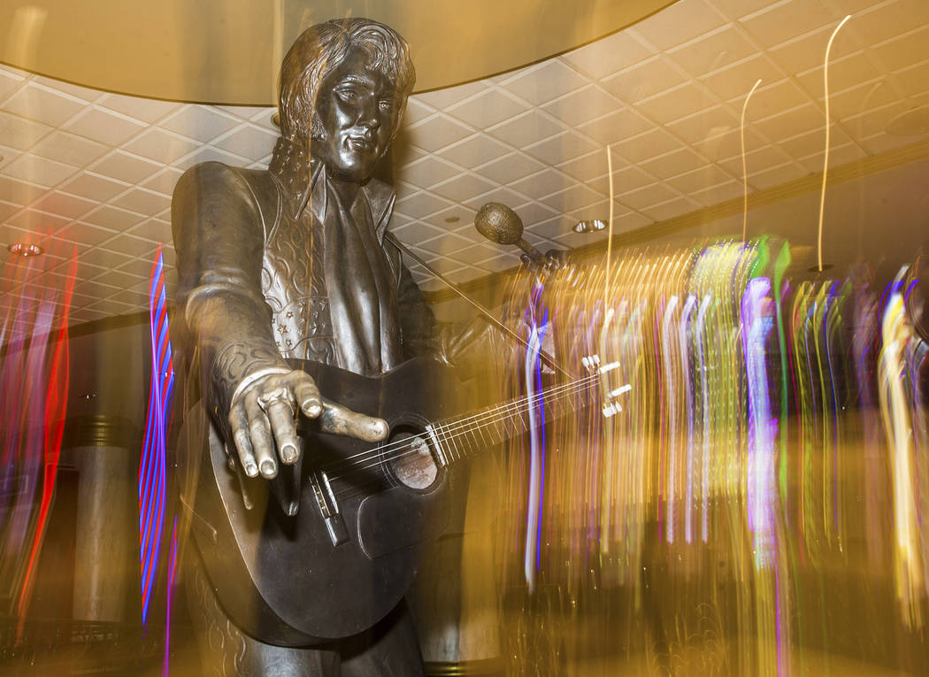 An Elvis Presley statue in the lobby of the Westgate on Thursday, July 11, 2019, in Las Vegas. ...