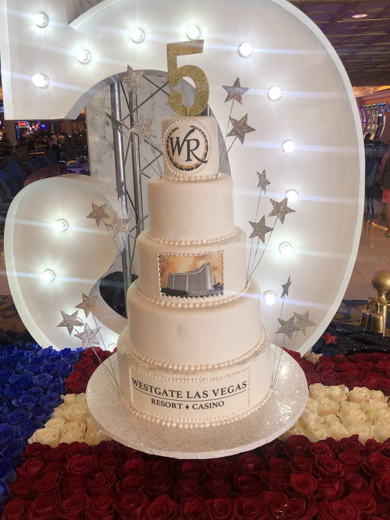 A cake marking the fifth anniversary of Westgate Las Vegas' ownership of the former Las Vegas H ...