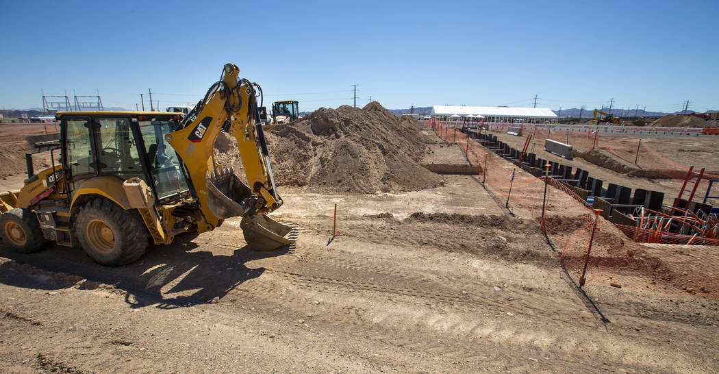 Some of the expansive construction area is already being developed during a Google Nevada data ...