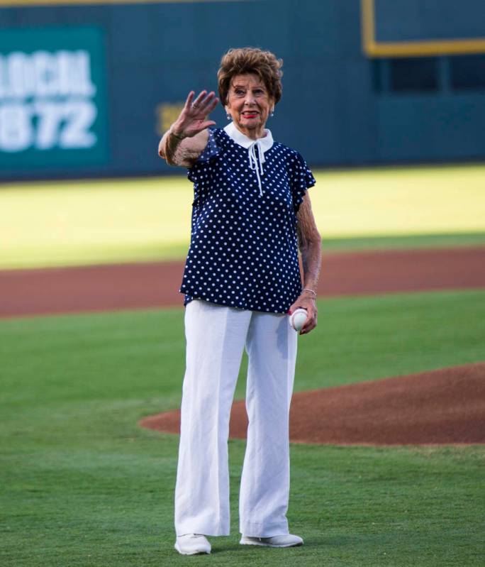 Ninety-five-year-old U.S. Marine Corps veteran Gloria Saucier, who served in World War II, prep ...