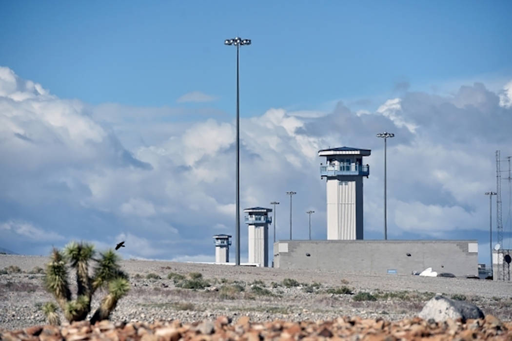 Watch towers at the High Desert State Prison, a part of the State of Nevada Department of Corre ...