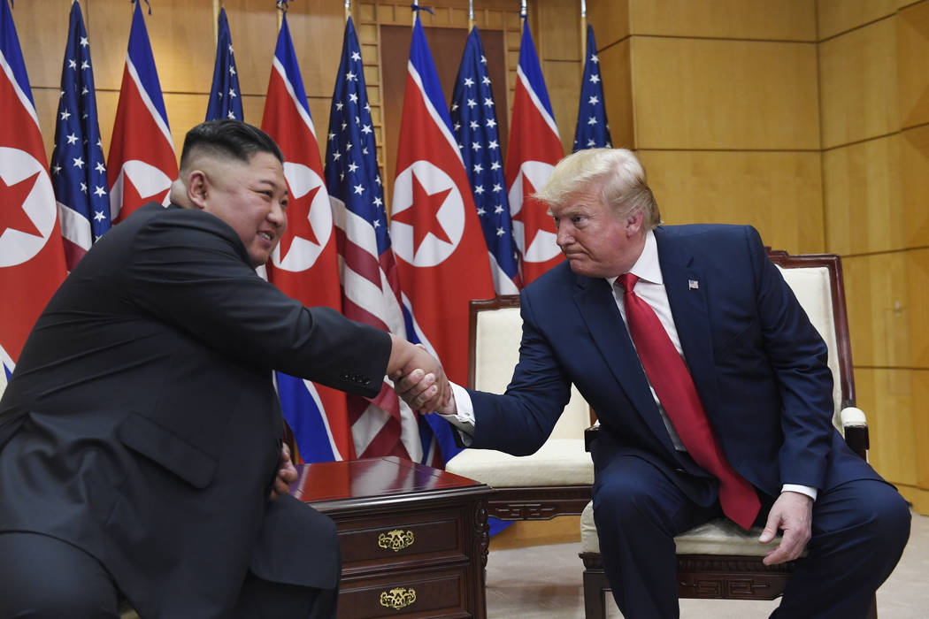 President Donald Trump meets with North Korean leader Kim Jong Un at the border village of Panm ...