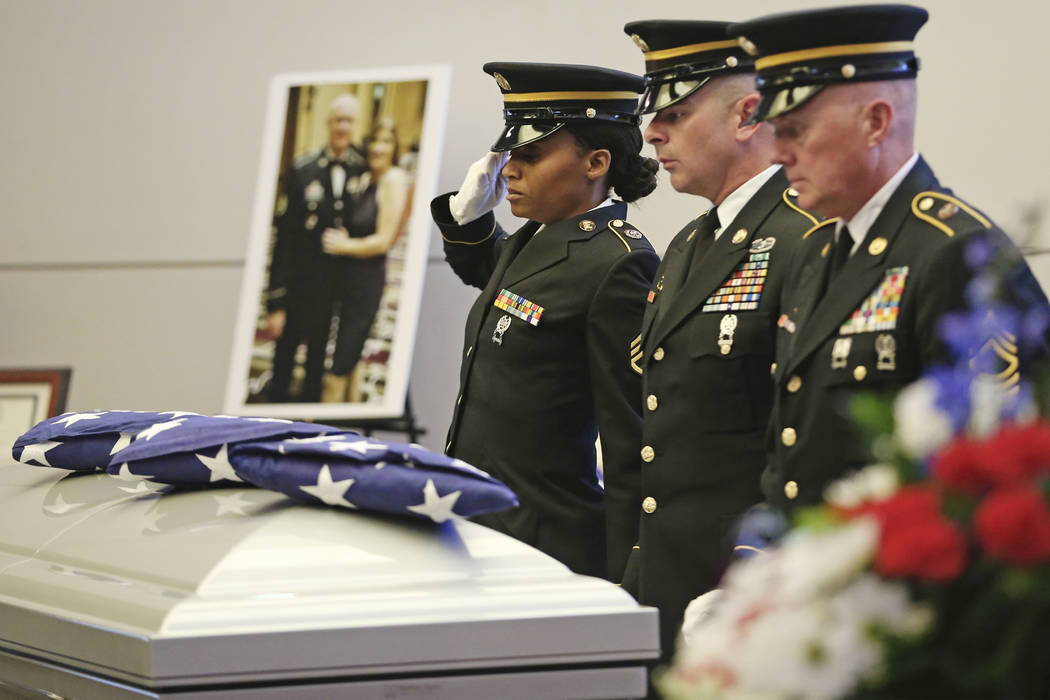 Nevada Army National Guard Staff Sgt. Brittney Lynch Duncan, from left, Sgt. 1st Class Patrick ...