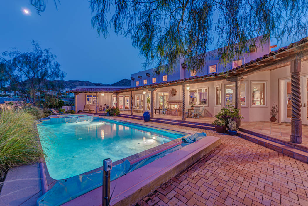 The pool at night. (Desert Sun Realty)