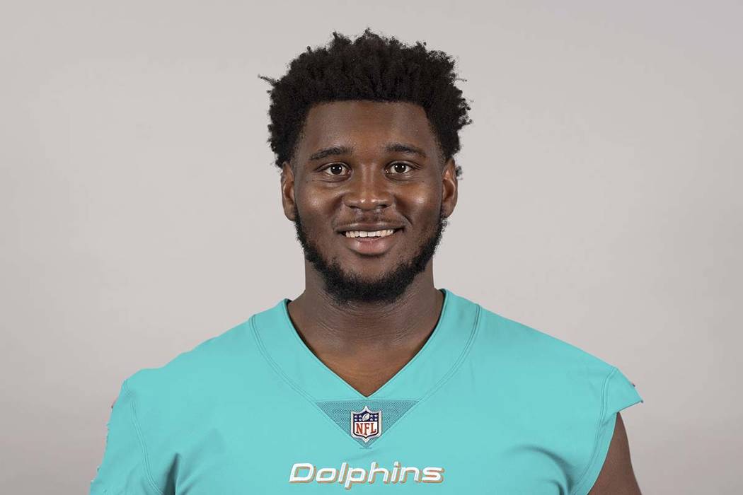 This is a 2019 photo of Kendrick Norton of the Miami Dolphins NFL football team. (AP)