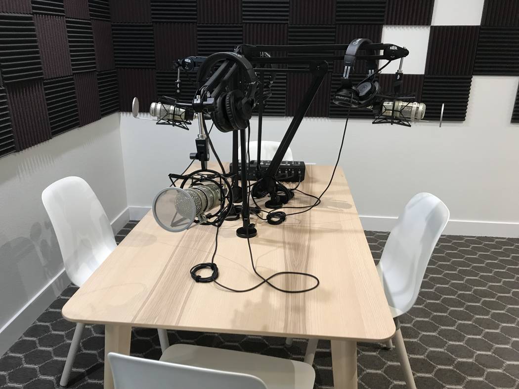 The podcasting room at Bottega Exchange on Wednesday, July 3. (Rachel Spacek/Las Vegas Review-J ...