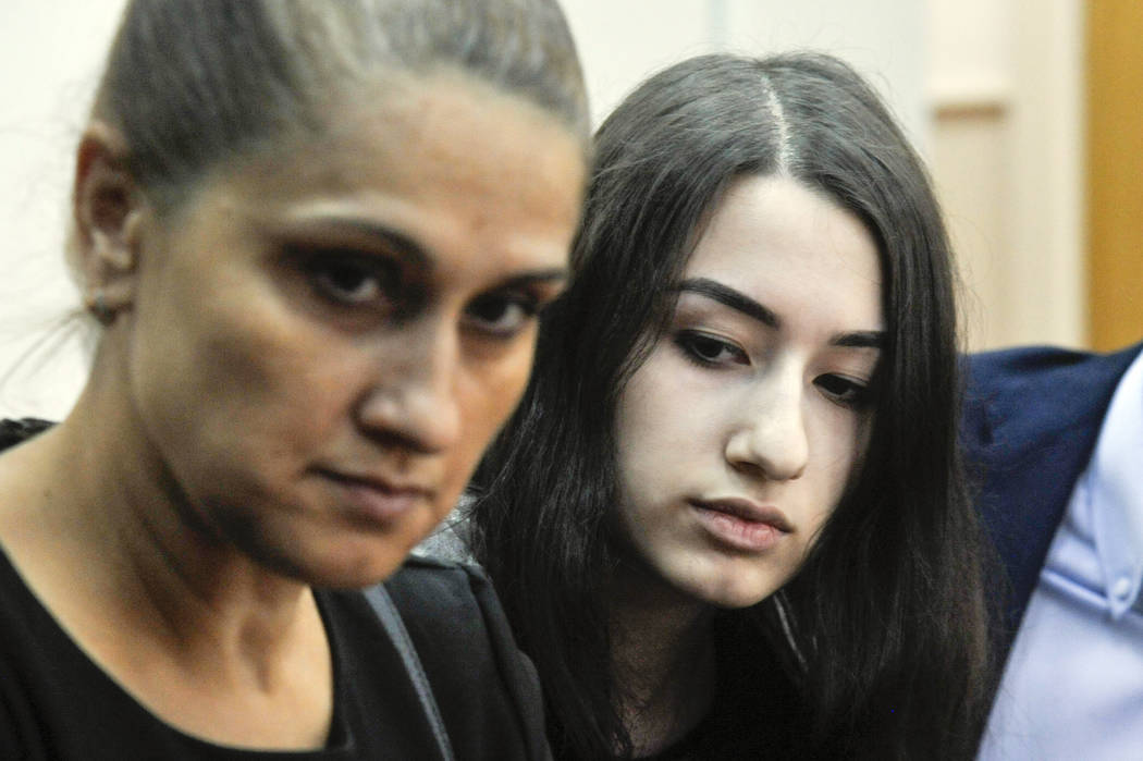 In this photo taken on Wednesday, July 26, 2019, Krestina Khachaturyan, right, and her mother A ...